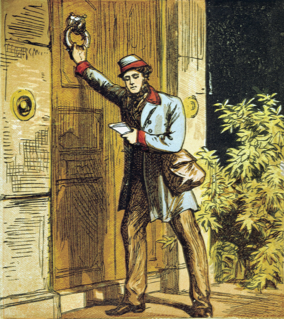 Detail of There is the Postman's knock!, 1867. by Anonymous