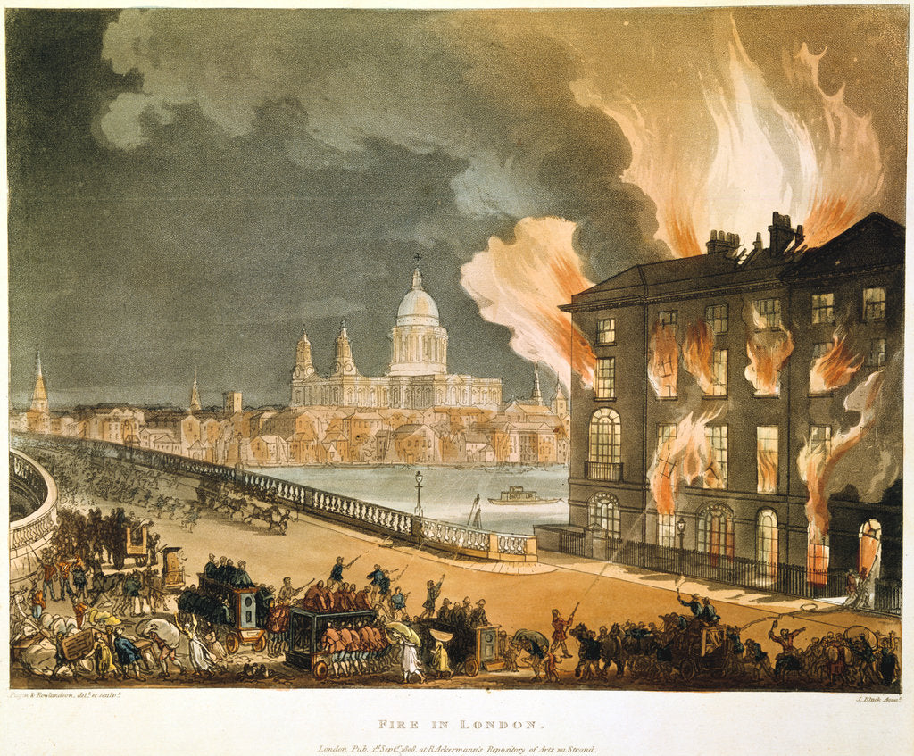 Detail of Fire in London, 1808 by Thomas Rowlandson