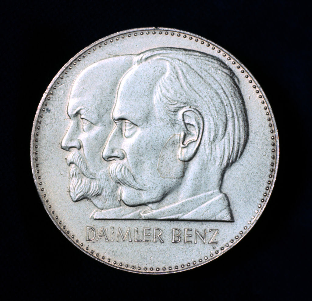 Detail of Gottlieb Daimler and Karl Benz, German motor industry pioneers, 1961 by Unknown