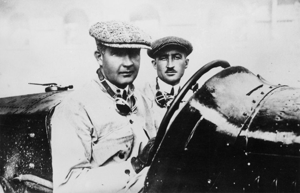 Detail of Felice Nazzaro in a 2000 cc Fiat 804, 1922 by Unknown