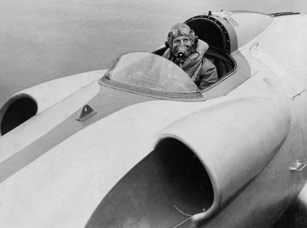 Detail of The last picture of John Cobb seen at the helm of 'Crusader', Scotland, September 1952 by Unknown