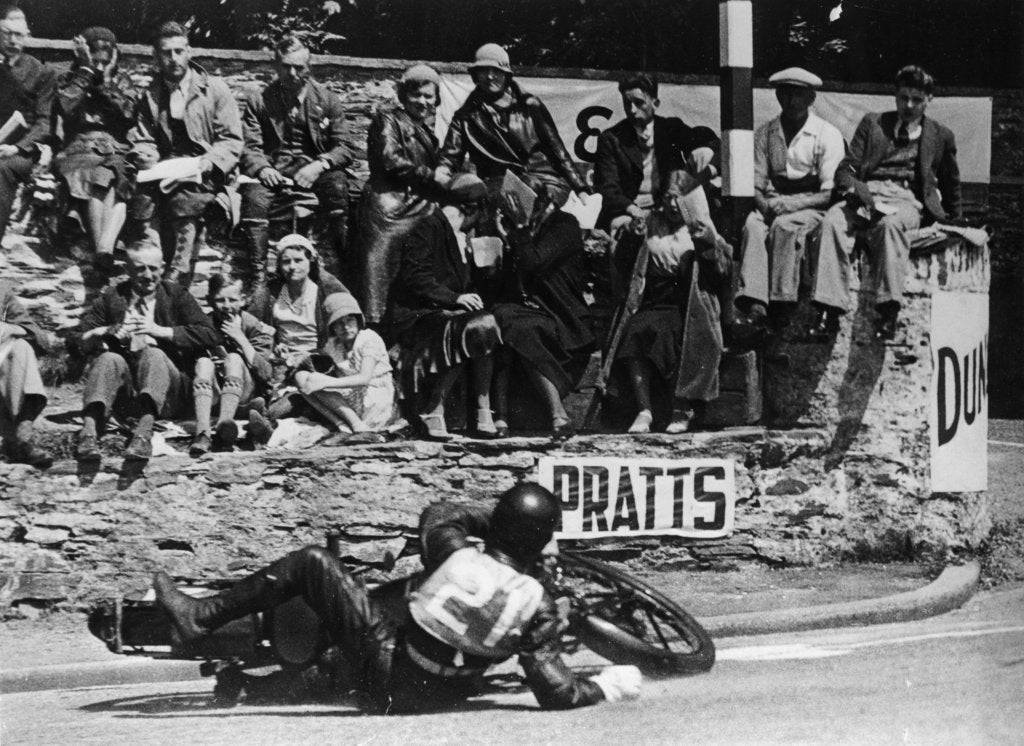 Detail of Wal Handley at the Junior TT, Isle of Man, 1933 by Unknown