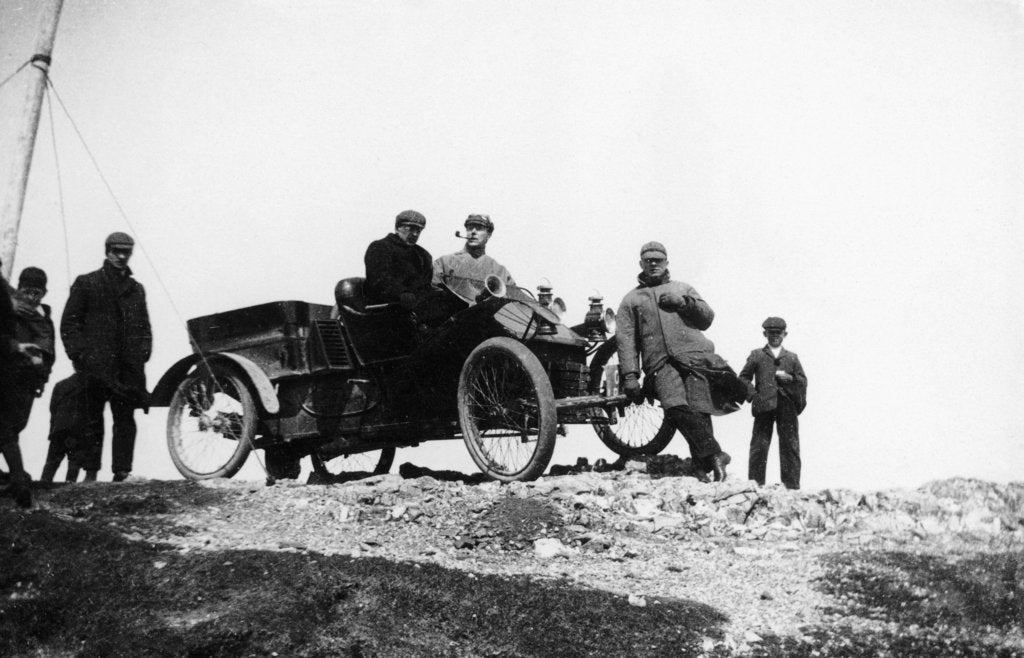 Detail of A veteran car and passengers at Great Orme's Head, Wales, 1903 by Unknown