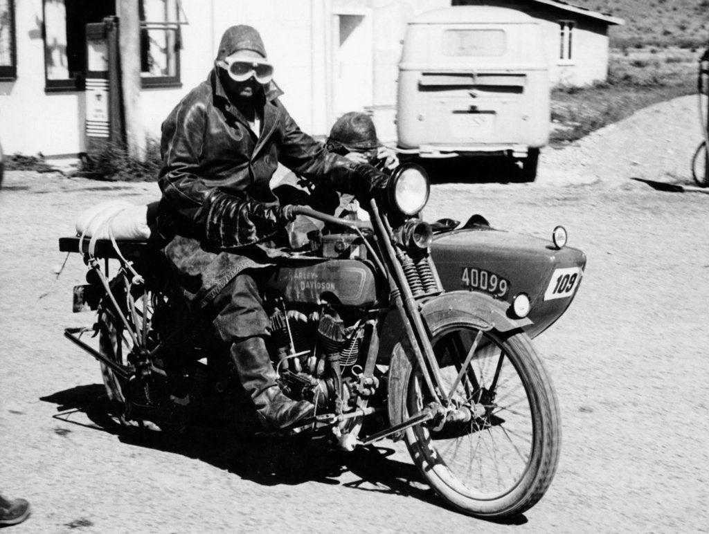 Detail of A Harley-Davidson with a sidecar, 1923 by Unknown