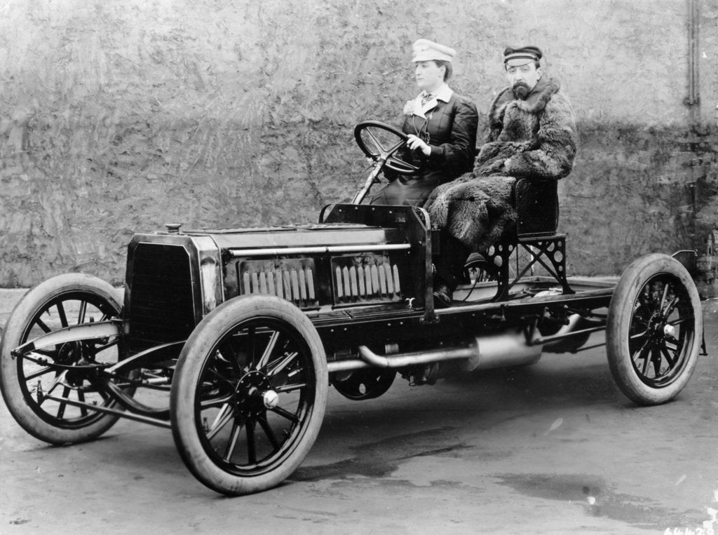 Detail of Madame du Gaste and Monsieur Barbarou in a Benz Parsifal, 1903 by Unknown