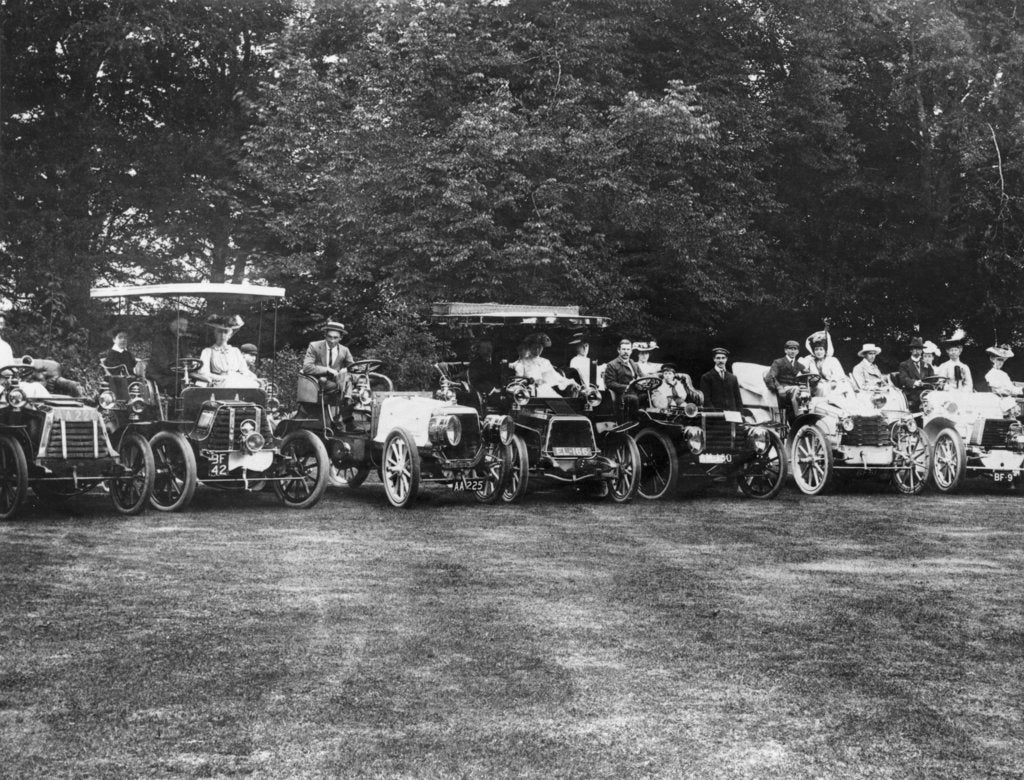 Detail of An early motor meet, (c1900s?) by Unknown