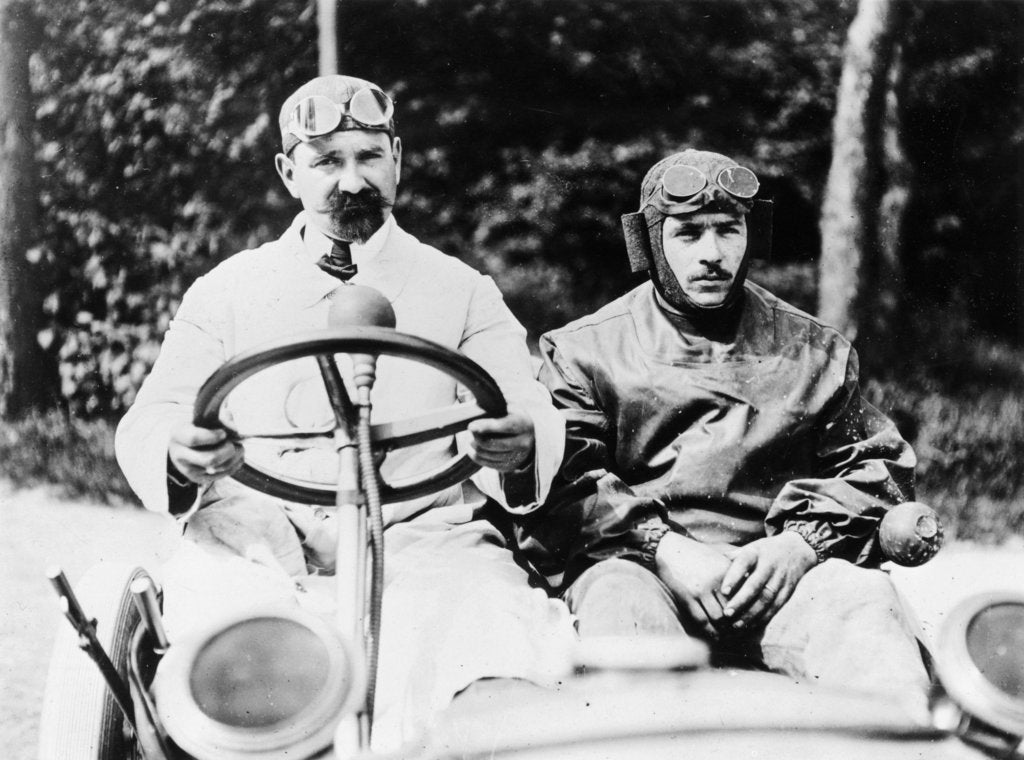 Detail of Racing drivers, 1907 by Unknown