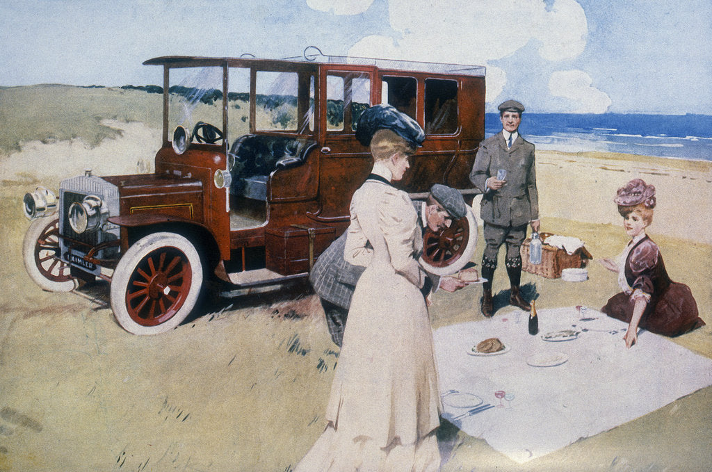 Detail of Poster advertising Daimler cars, 1907 by Unknown