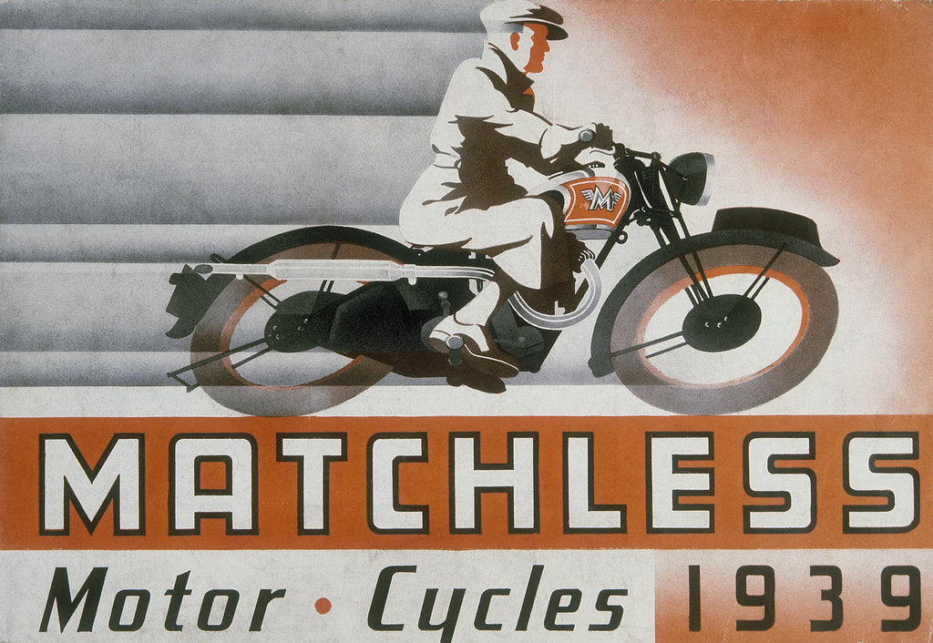 Detail of Poster advertising Matchless motor bikes, 1939 by Unknown