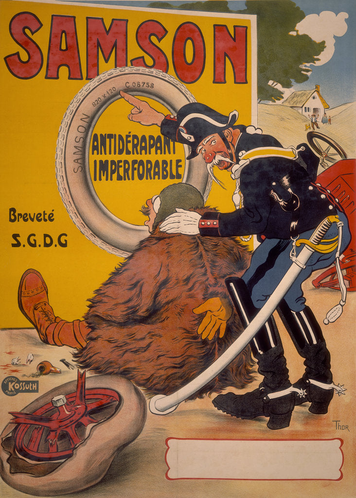 Detail of Poster advertising Samson tyres, 1905 by Thor