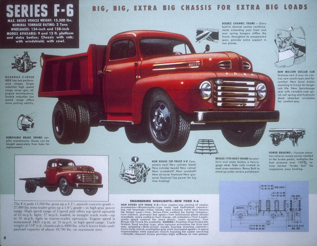 Detail of Poster advertising a Ford Truck series F-6, 1947 by Unknown