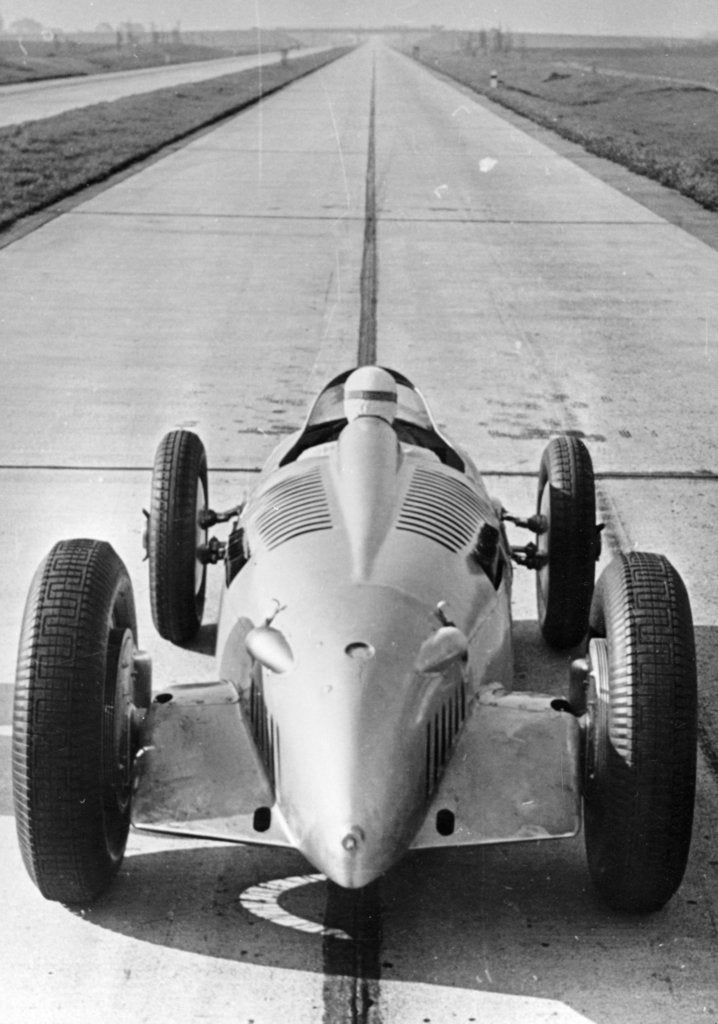 Detail of Bernd Rosemeyer in Auto Union record-breaking car, 1937 by Unknown