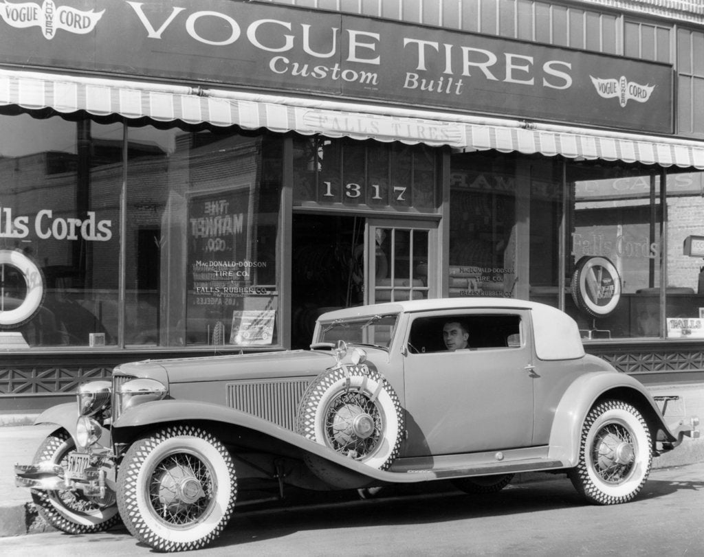 Detail of Cord L29 parked outside a showroom, USA, c1929-c1930 by Unknown