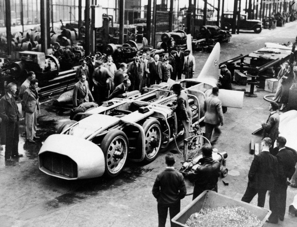 Detail of Captain George Eyston's 'Thunderbolt' car, 1937 by Unknown