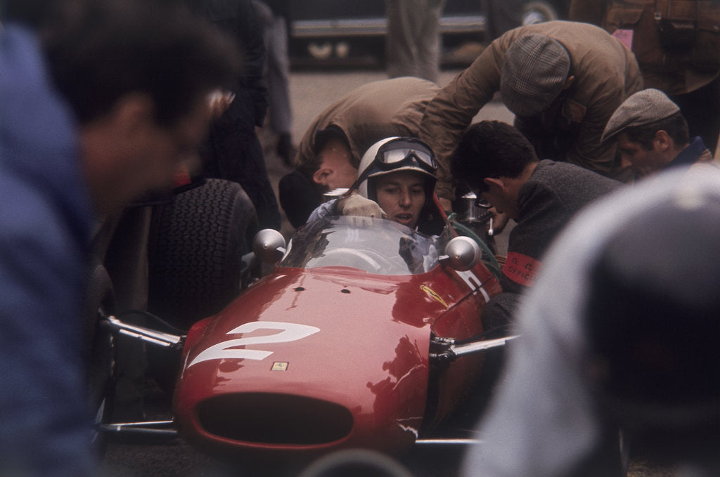Detail of John Surtees in a Ferrari by Unknown
