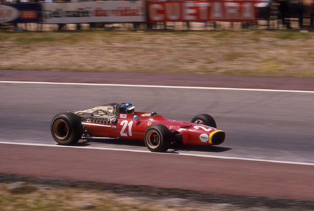 Detail of Jacky Ickx in a Ferrari by Anonymous