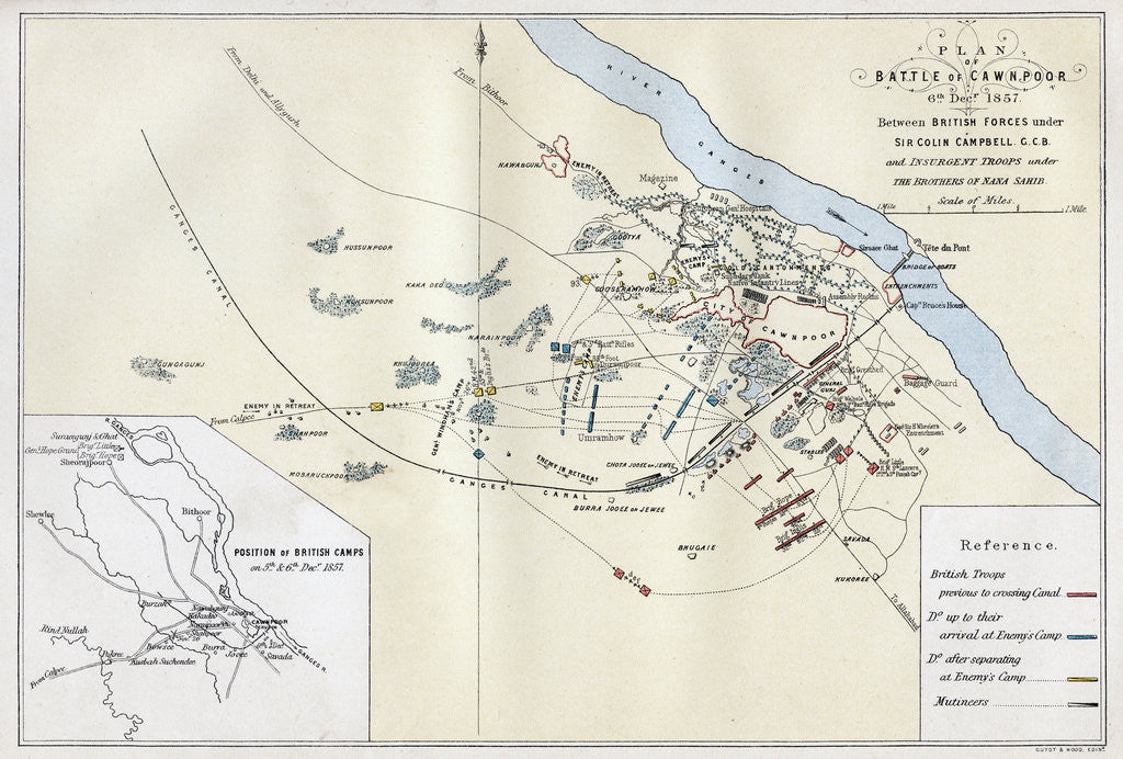 Detail of Battle of Cawnpore, India, 6th December 1857, a battle of Indian rebellion of 1857 by Guyoy & Wood