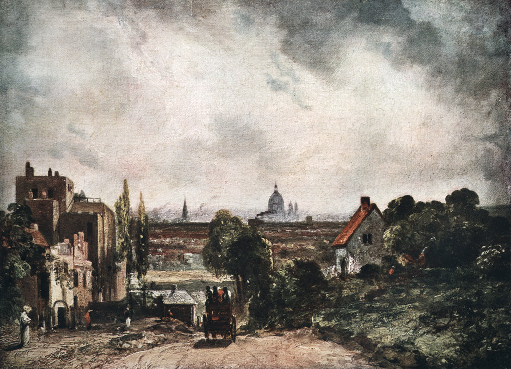 Detail of View of the City of London from Sir Richard Steele's Cottage by John Constable