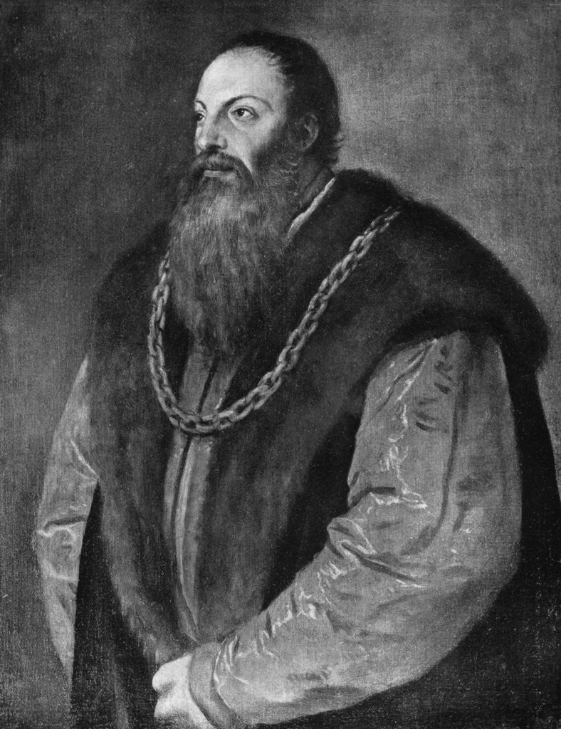 Detail of Pietro Aretino by Titian