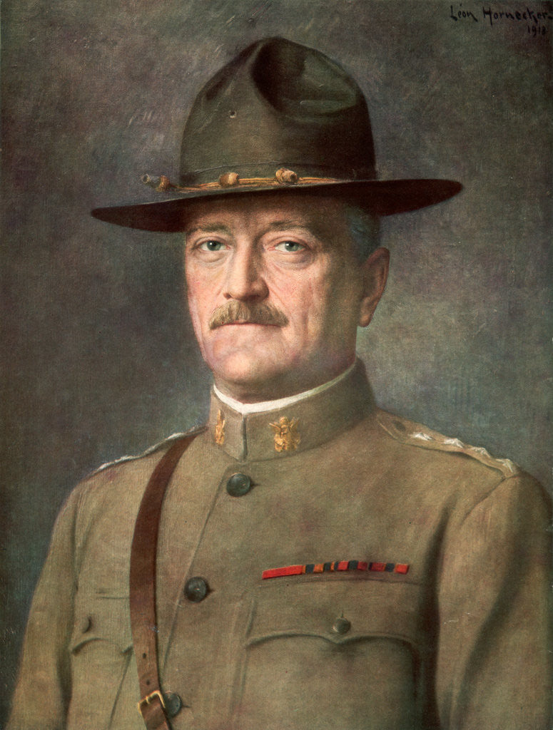 Detail of John Joseph 'Black Jack' Pershing, American general by Leon Hornecker