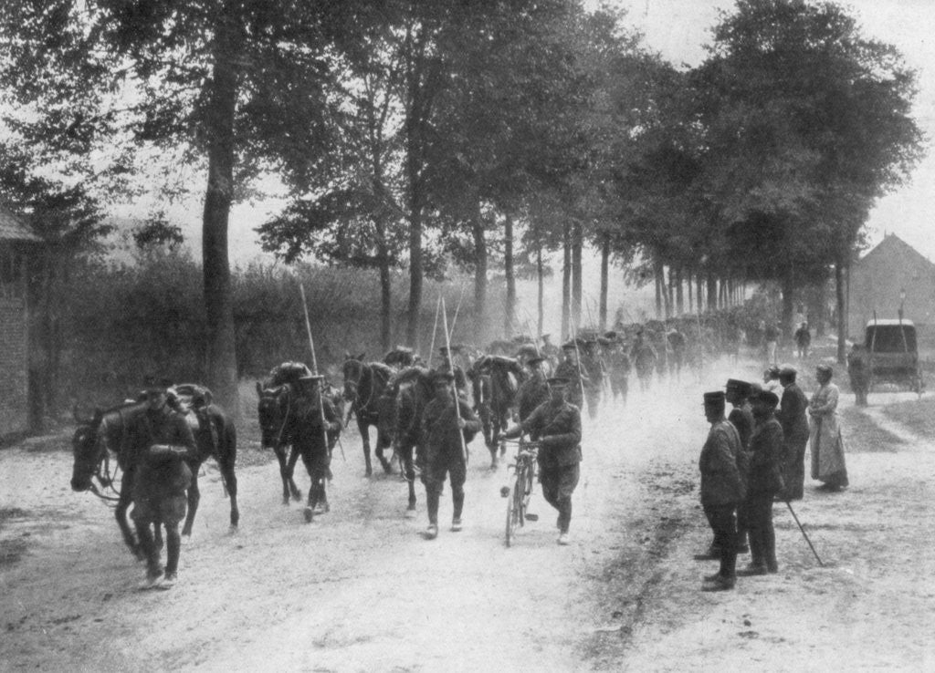 Detail of British cavalry lancers, France by Anonymous