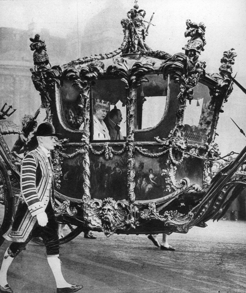 Detail of King George V and Queen Mary on their way to the State Opening of Parliament by Anonymous