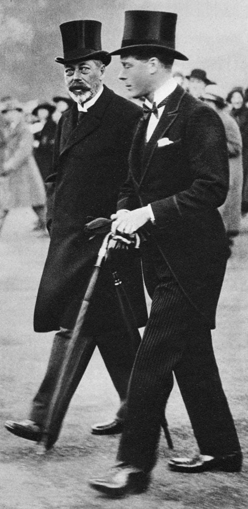 Detail of King George V and his son, Prince Edward, Duke of Windsor by Anonymous