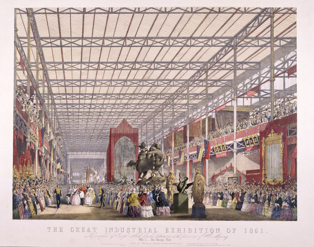 Detail of Great Exhibition, Crystal Palace, Hyde Park, London by Dickinson Brothers