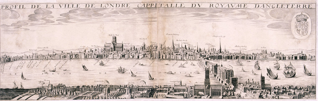 Detail of View of London from the south by Hugue Picart