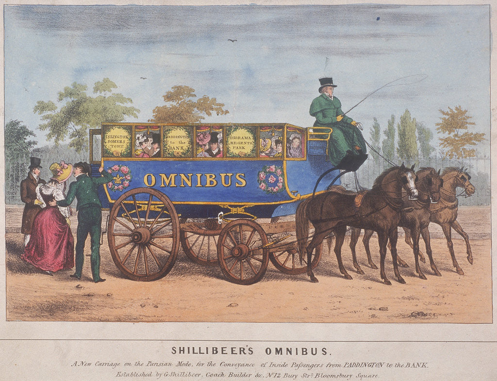 Detail of Passengers using Shillibeer's omnibus, London by Anonymous