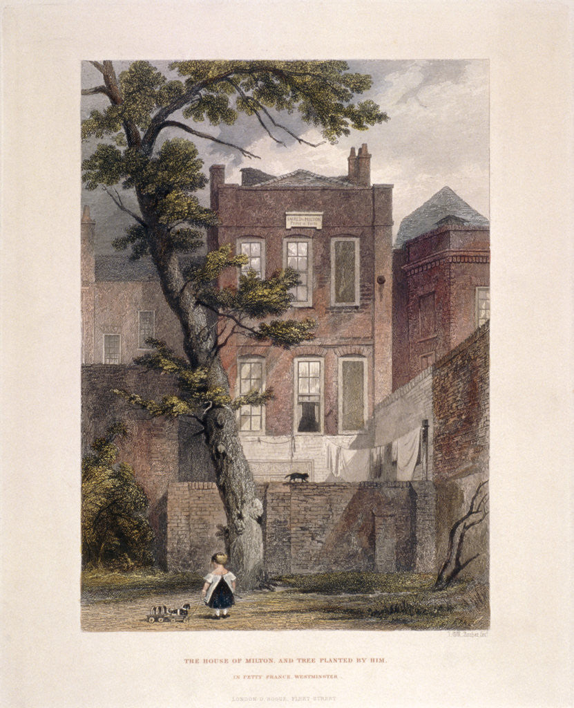 Detail of View of Milton's residence, Petty France, Westminster, London by John Wykeham Archer