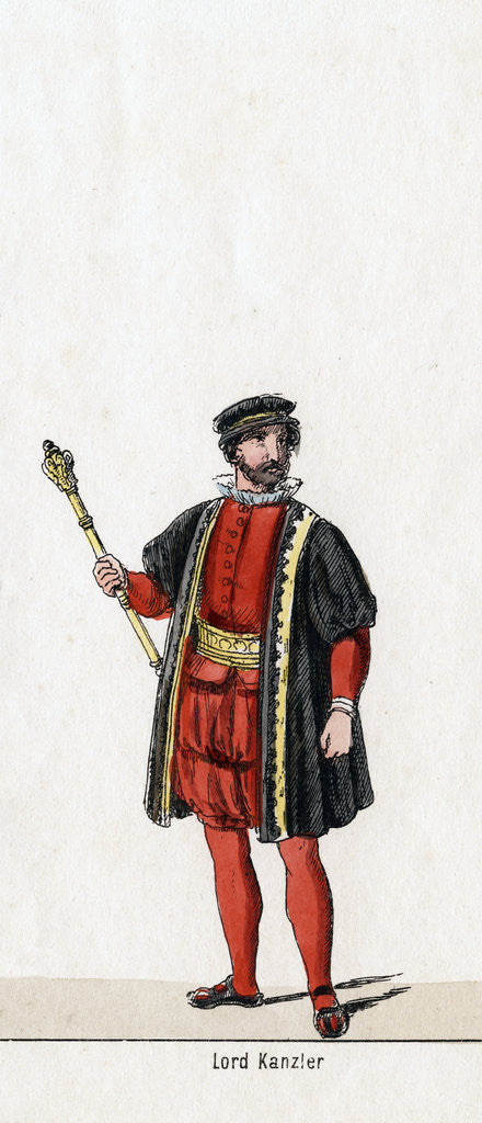 Detail of Lord Chancellor, costume design for Shakespeare's play, Henry VIII by Anonymous