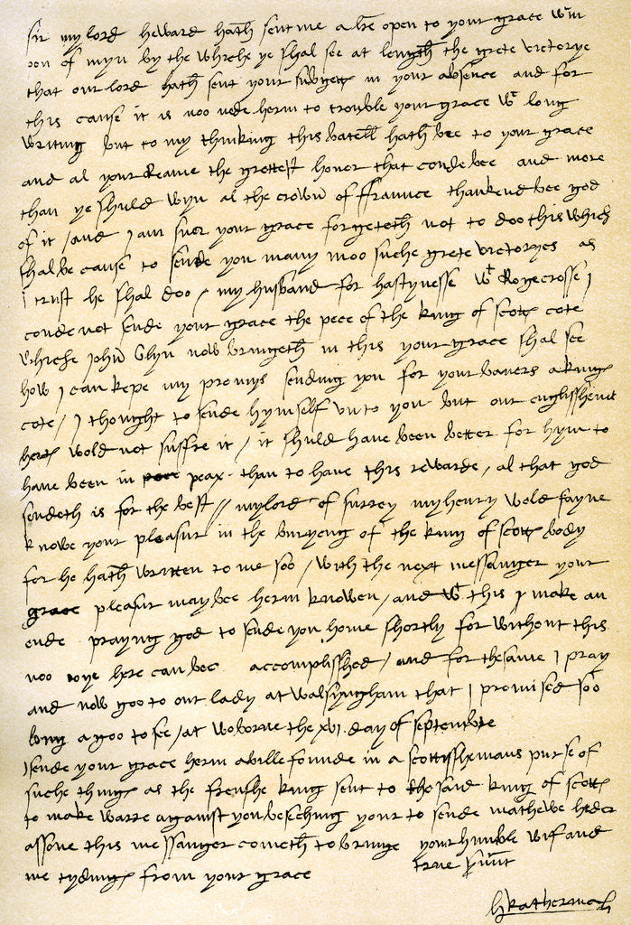 Detail of Letter from Queen Catherine of Aragon to her husband Henry VIII by Catherine of Aragon