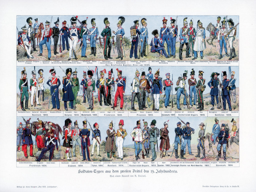 Detail of Types of soldiers from the middle of the 19th century by Richard Knotel