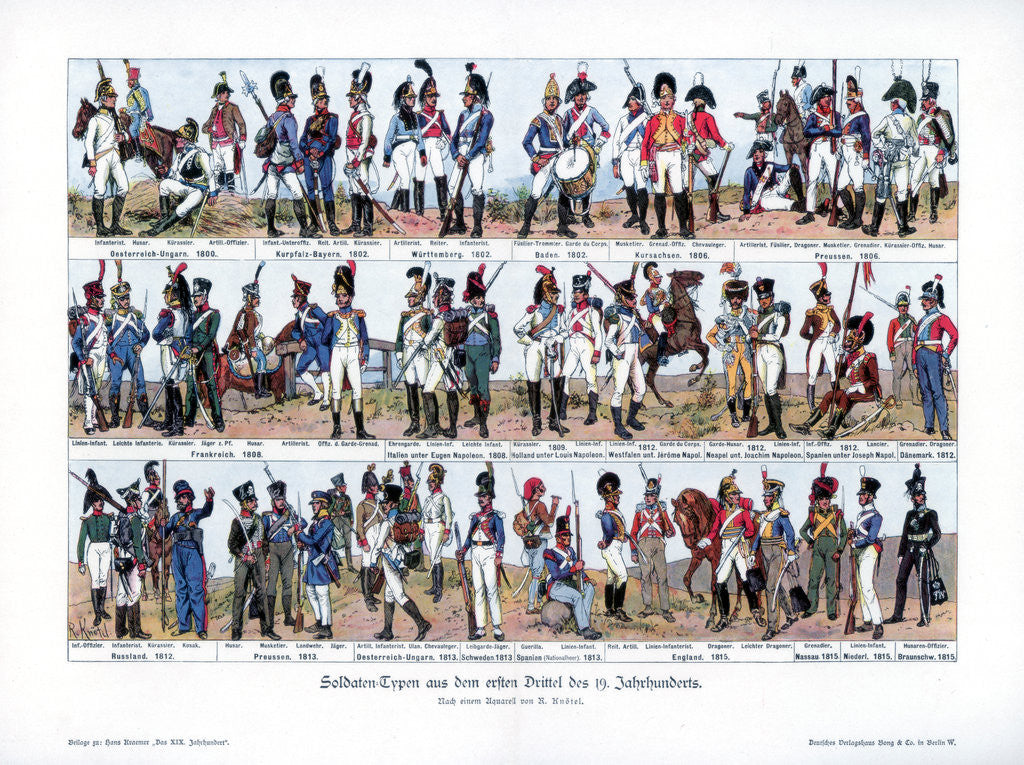 Detail of Types of soldiers from the first half of the 19th century by Richard Knotel