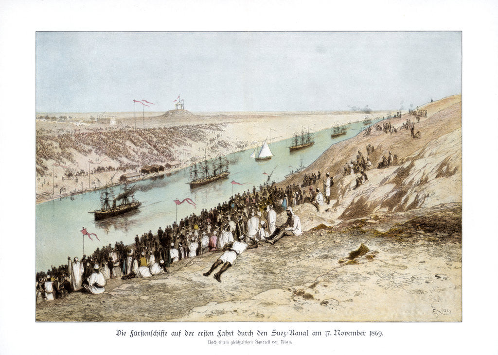 Detail of The inauguration of the Suez Canal by Edouard Riou