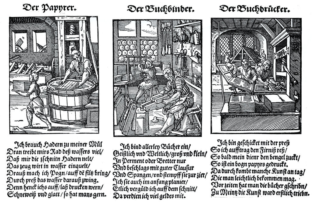 Detail of German book manufacture in the 16th century by Anonymous