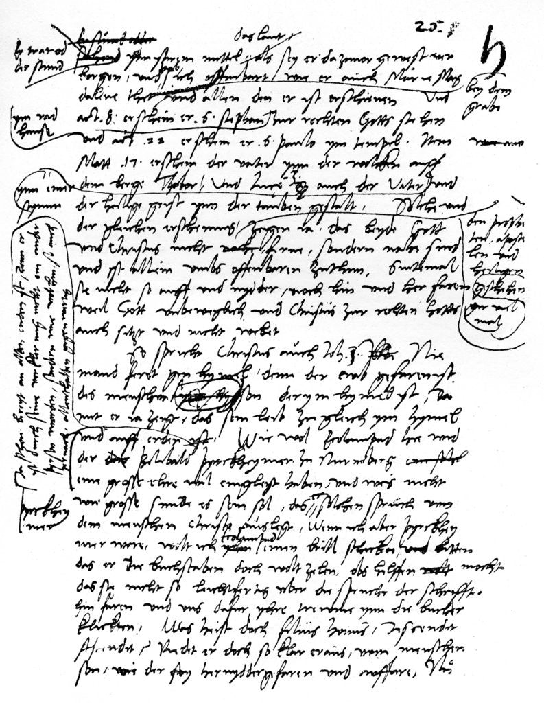 Detail of Facsimile of Martin Luther's handwriting by Anonymous