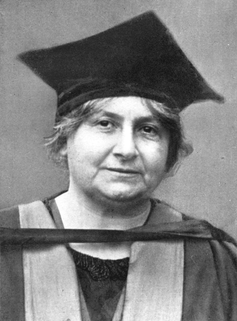 Detail of Dr Maria Montessori (1870-1952), Italian philosopher by Anonymous