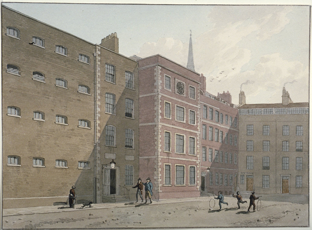 Detail of View of the quadrangle at Bridewell, City of London by George Shepherd