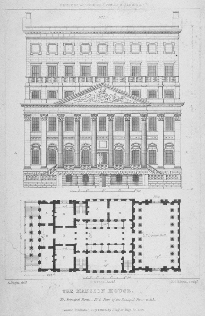 Detail of Mansion House, City of London by George Gladwin