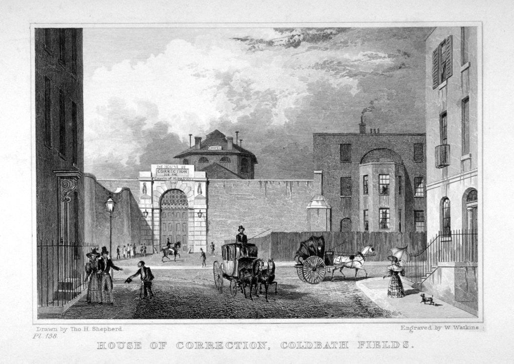 Detail of Cold Bath Fields Prison, Finsbury, London by W Watkins