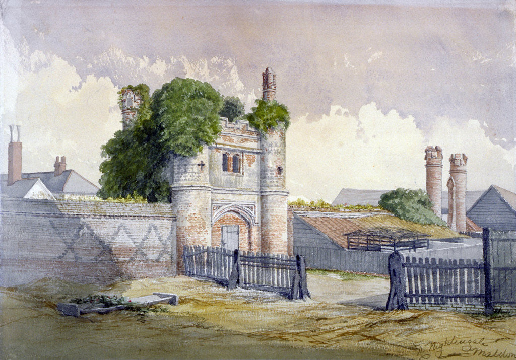 Detail of View of Beckingham Hall near Withham, Essex by R Nightingale