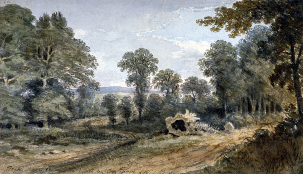 Detail of View of Bayswater Hill, London by William Crotch