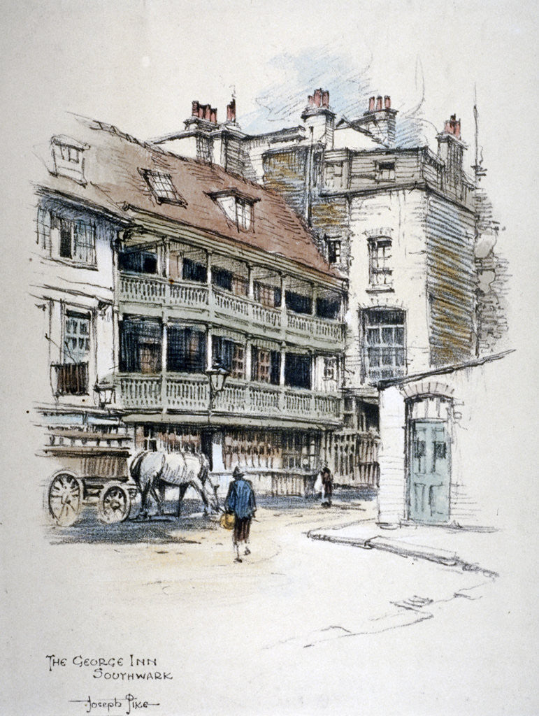 Detail of View of the George Inn, Borough High Street, Southwark, London by Anonymous