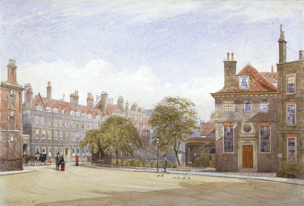 Detail of View of New Inn, Wych Street, Westminster, London by John Crowther