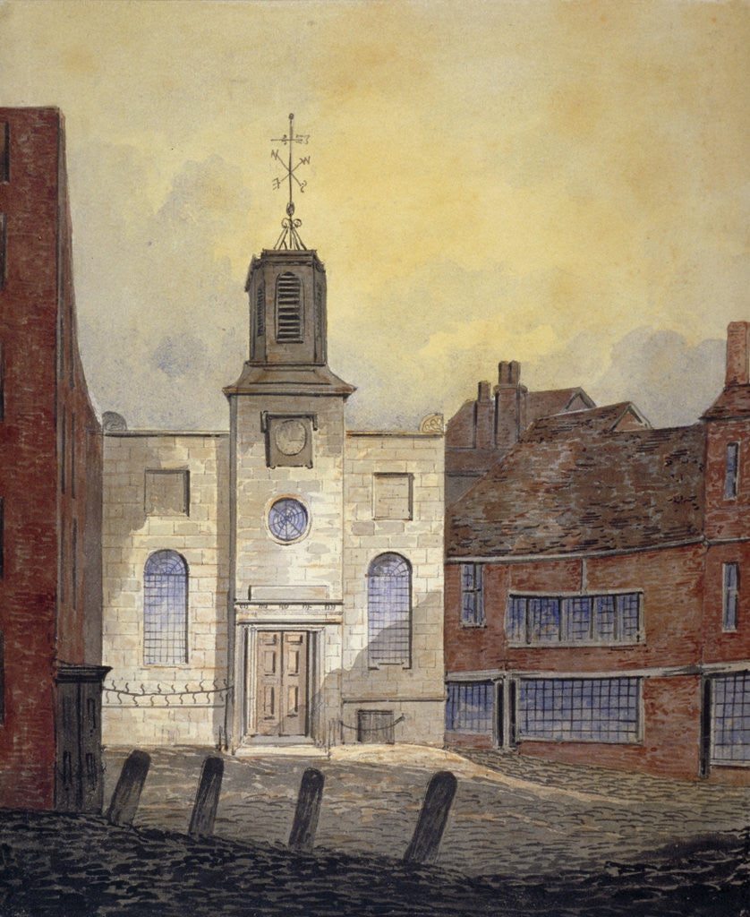 Detail of View of Holy Trinity Church, Minories, City of London by William Pearson