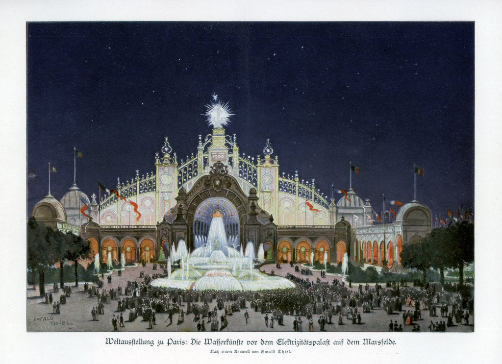 Detail of Fountains at the Palace of Electricity, Champ de Mars, Paris World Exposition 1889 by Ewald Thiel