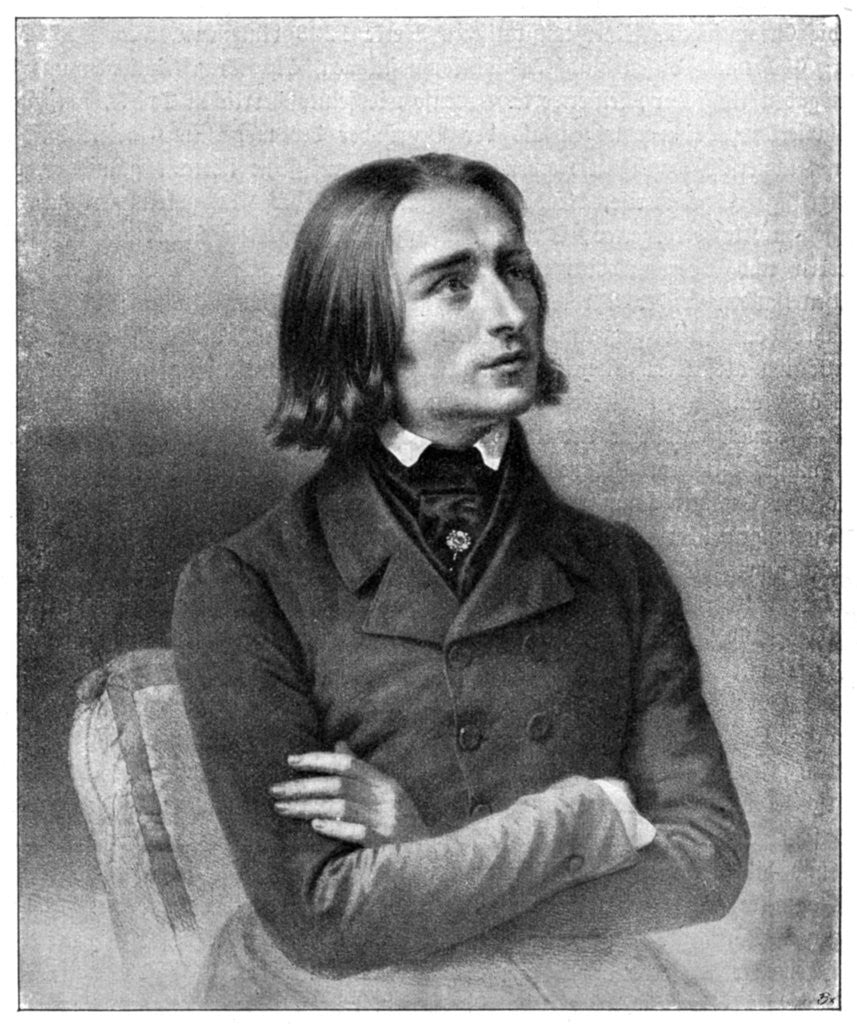 Detail of Franz Liszt, 19th century Hungarian virtuoso pianist and composer by Anonymous