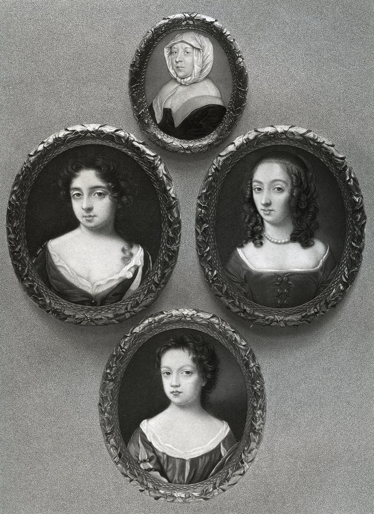 Detail of Elizabeth Cromwell, mother of Oliver Cromwell, and his daughters, Mary, Elizabeth and Bridget by Anonymous